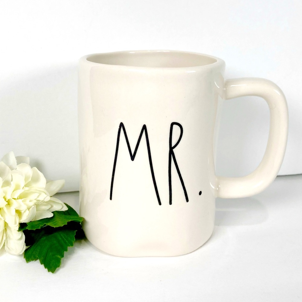 Rae Dunn MR Mug White Black NEW